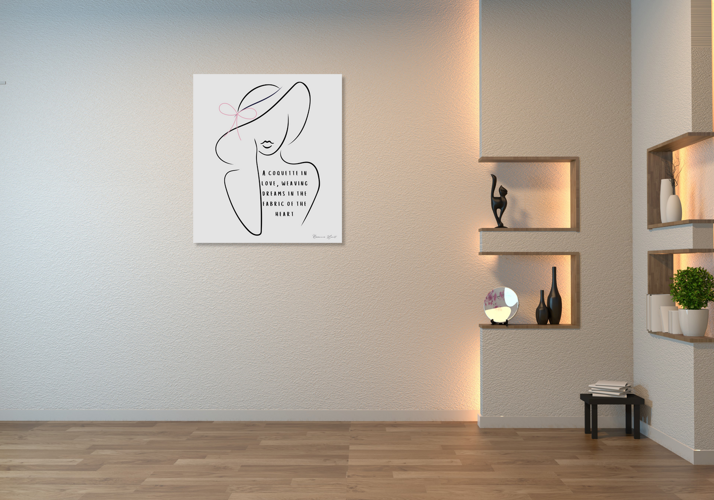"Love's Woven Tapestry" Aesthetic Coquette Canvas